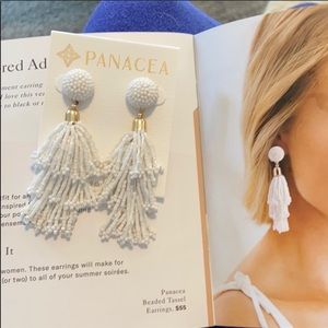 Rachel Zoe Panacea Beaded Long Tassel Earrings